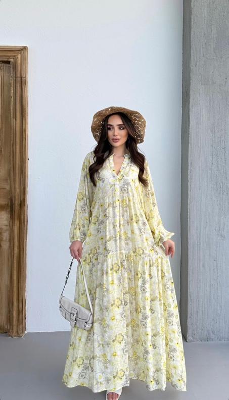 فستان اصفر أناقة وفخامة بلا حدود ✨