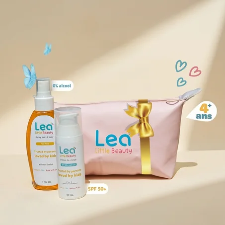 Pack Été Enfant – Crème SPF50+ & Brume Sans Alcool pour  Corps  & Cheveux + Trousse Gratuite