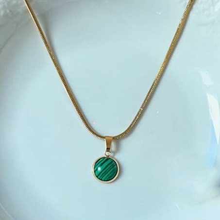 Collier pierre de malakite