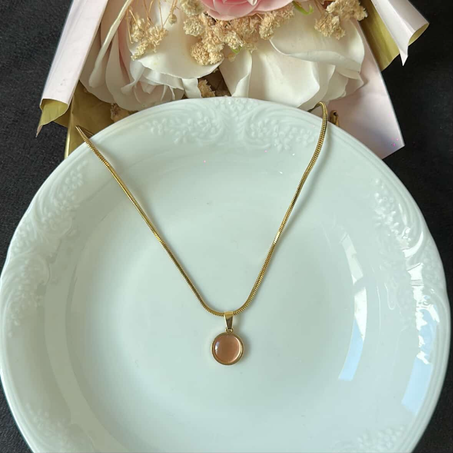 Collier pierre rose