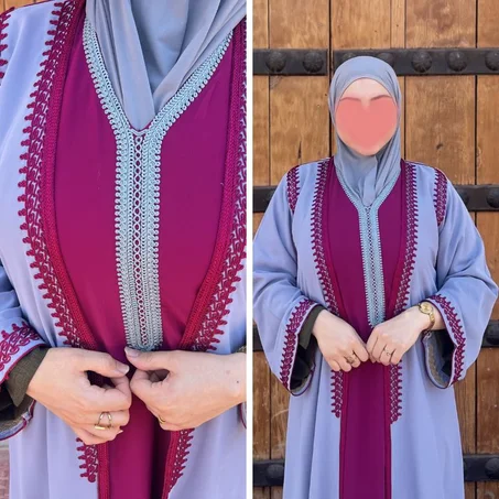 🔥 برومو خاص لمدة 3 أيام فقط 🔥وخليك ديما مختلفة ومميزة  مع قفطان 2 بياس  👑 + هديتك ثمن مميز 💝 فرصة محدودة، كوني نجمة العيد 🌙⏳ الكمية محدودة⏳