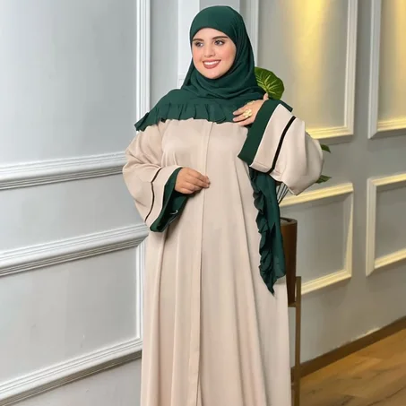 🎀 عرض خاص بمناسبة الدخول المدرسي 🎀✨ عباية أنيقة وراقية مع الحجاب ديالها 🧕🏻