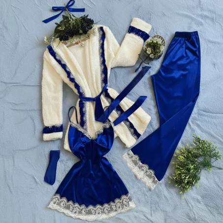 خلي زوجك يشوفك ديما عروسة 👰‍♀️💖 بيجامة 3 بياس لراحة وأناقة 👑