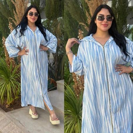 استمتعي بإطلالة عصرية ومريحة مع جلابة لولان بسلسلة ✨ ثوب خفيف مثالي لأيام الصيف الحارة + تصميم أنيق يواكب الموضة