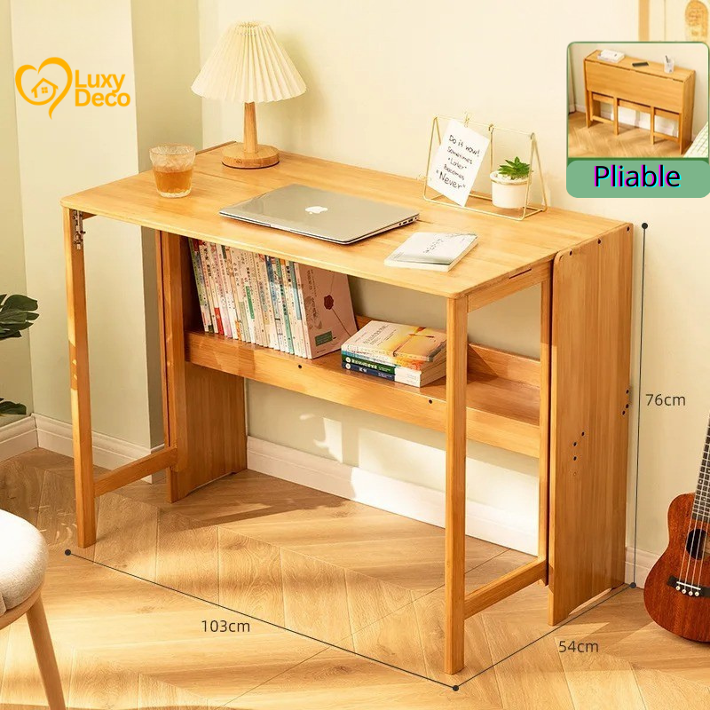 Bureau Pliable en Bois – Gain de Place & Élégance