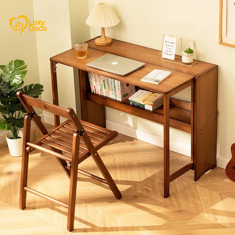 Bureau Pliable en Bois – Gain de Place & Élégance