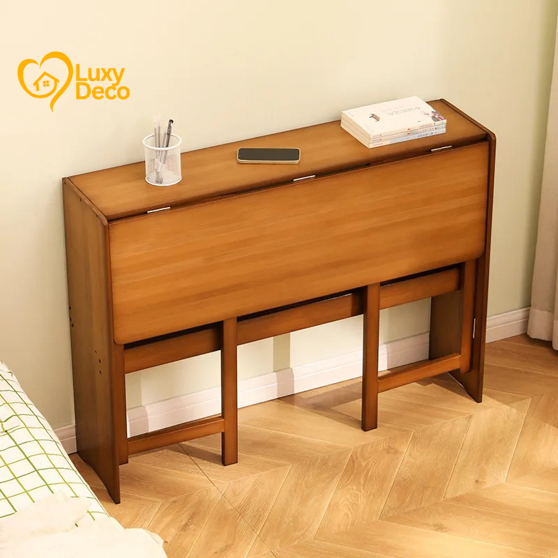 Bureau Pliable en Bois – Gain de Place & Élégance
