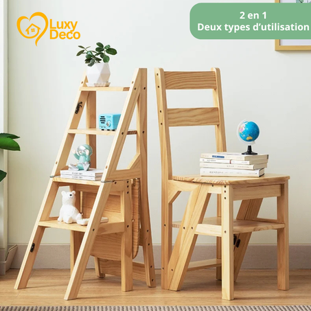 Chaise 2 en 1 Transformable en Escabeau – Pratique et Gain de Place
