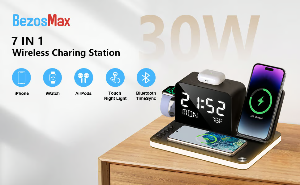 BezosMax Wireless Charging Station 7 in 1