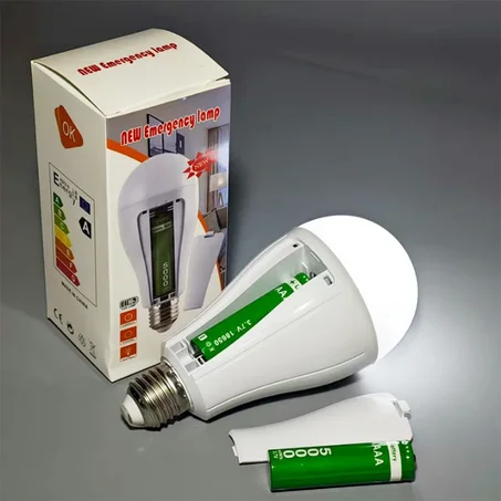Pack de 5 Ampoules éco-led avec 10 Batteries Rechargeables + Garantie 1 AN/ 💡5 LED BULBS WITH 10 RECHARGEABLE BATTERIES