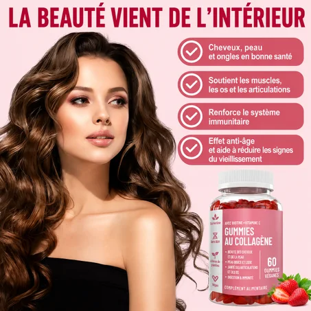 GUMMIES AU COLLAGÈNE et  à VITAMINE C +1 boîte de thés Détox OFFERTE : Retrouvez Santé, Jeunesse et Éclat de votre Peau et Corps