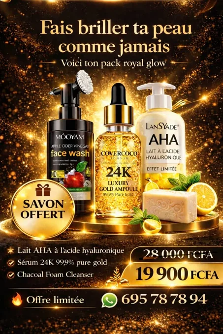 PACK BEAUTÉ 24K PURE GOLD  Une combinaison puissante pour les peaux africaines.
