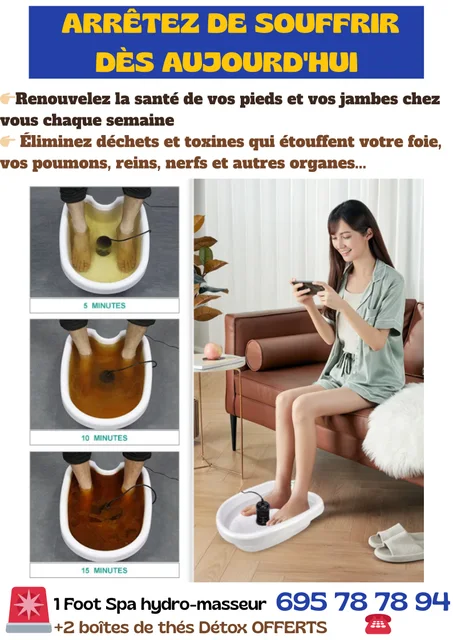 Foot Spa Hydromasseur Électrique (avec chauffage) +2 boîtes de Thés Détox OFFERTES💆🏼‍♂️