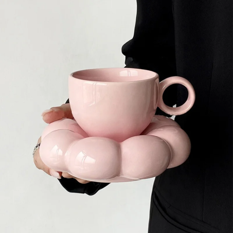 كوب سيراميك سحابي صحن