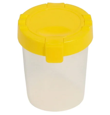 gobelet de peinture anti-déversement pour enfants Deflecto Antimicrobial de couleur jaune.