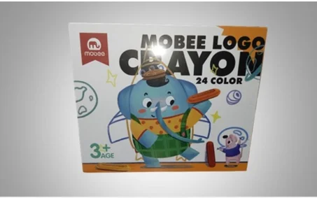 boîtes de crayons de cire Mobee Logo.