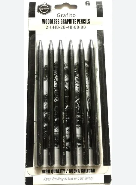 crayons graphite sans bois (woodless graphite pencils) de la marque Keep Smiling.