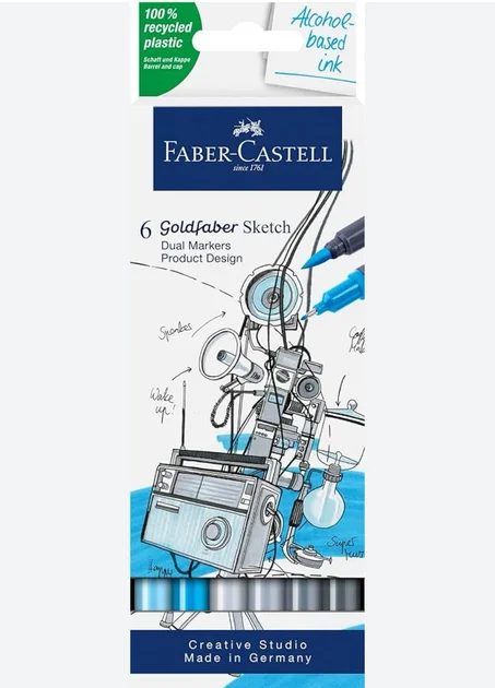6 marqueurs doubles Goldfaber Sketch de Faber-Castell,