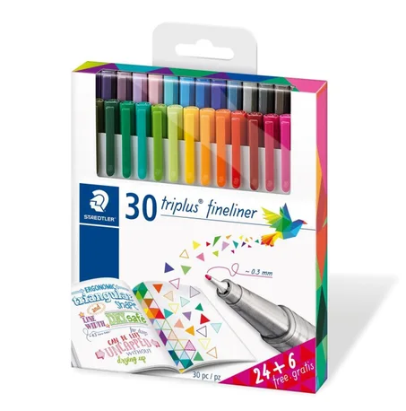 feutres Staedtler Triplus Fineliner.  paquet de 30.42.48 et 60 feutres de couleurs assorties.