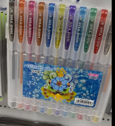 ensemble de stylos à paillettes de la marque Hao Yue 12 stylos.