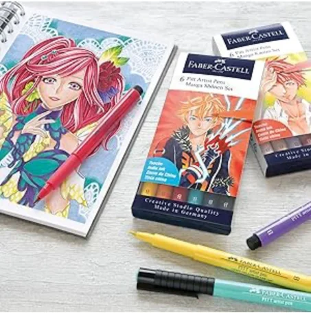 6 feutres Pitt Artist Pens Manga Shôjo de Faber-Castell