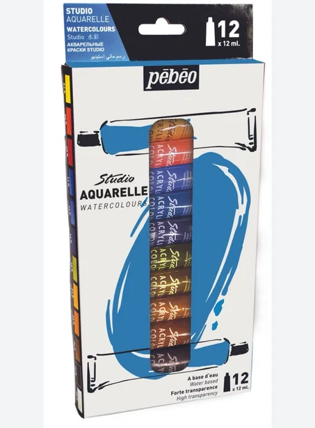 Pebeo Studio Aquarelle Watercolours 12 et 24 tube x 12 ml