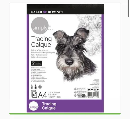 bloc de papier calque Daler Rowney Simply A4.