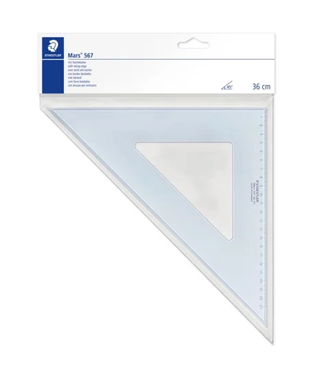 équerre de dessin technique Staedtler Mars 567, d'une longueur de 36 cm.