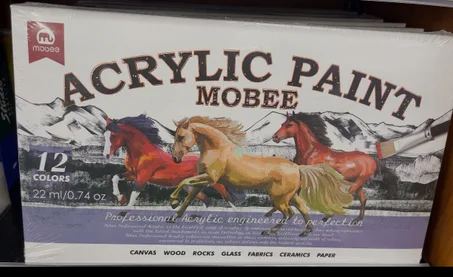 peinture acrylique Mobee de 12 couleurs (22 ml chacune).