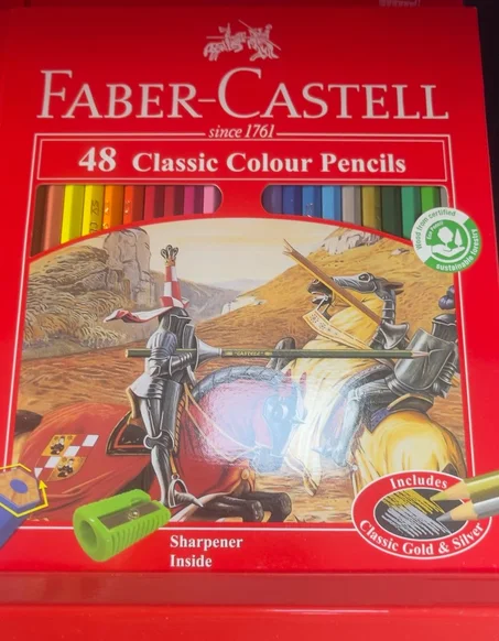 crayons de couleur classiques Faber-Castell, un ensemble de 48 crayons de couleur conditionnés dans une boîte en carton