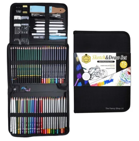 set de croquis et de dessin "Keep Smiling" de 75 pièces.