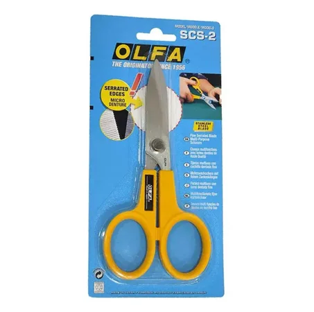 ciseaux multifonctions Olfa SCS-2 sont des outils professionnels dotés de lames micro-dentelées en acier inoxydable,