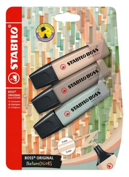 paquet de surligneurs STABILO BOSS ORIGINAL NatureCOLORS.