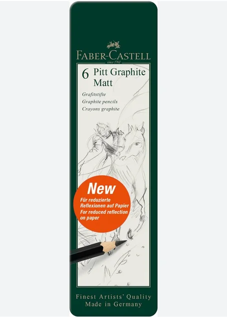 set 6 crayons Pitt Graphite Matt de Faber-Castell.