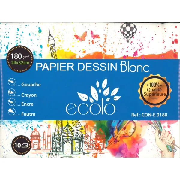 Papier à dessin blanc 180g