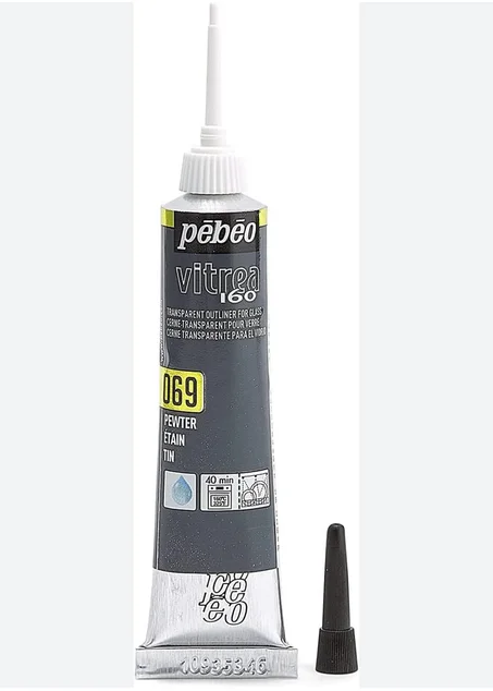 tube de cerne transparent Pébéo Vitrea 160 (ou outliner) pour verre.