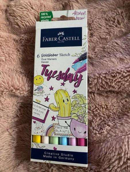 6 marqueurs doubles pointes Faber-Castell Goldfaber Sketch "Kawaii".