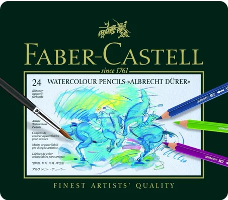 coffret de 24 crayons de couleur aquarellables Albrecht Dürer de la marque Faber-Castell.