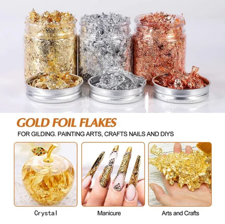 feuilles d'or argenr et cuivre de la marque Keep Smiling 3g