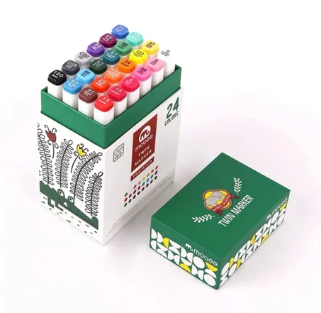 ensemble de 24 couleurs Twin Marker (marqueurs jumeaux Mobee