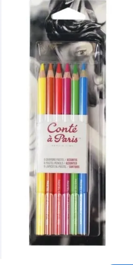 paquet de 6 crayons pastels assortis de la marque Conté à Paris.