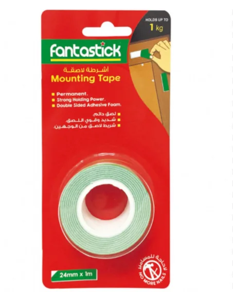 ruban adhésif double face Fantastick (ruban de montage).12 mm de large x 1 m de long