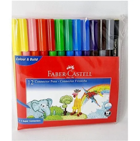 ensemble de 12 feutres connecteurs Faber-Castell, connus sous le nom de "Connector Pens"