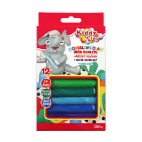 pâte à modeler Kiddy Clay de 12 couleurs.