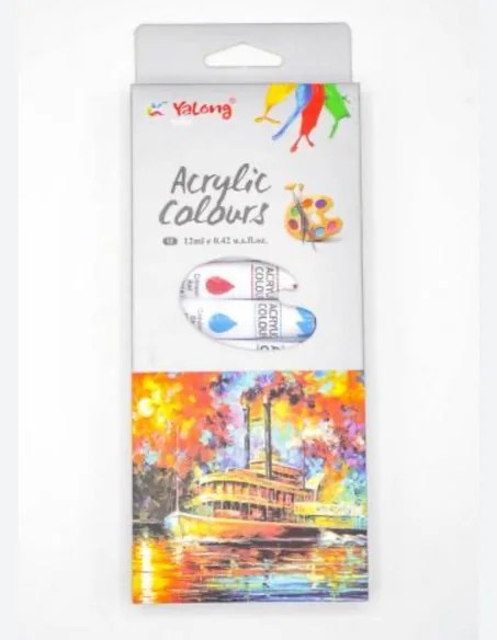12 tubes de peinture acrylique Yalong "To Go 12ml
