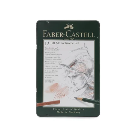 set crayon de 12 pièces Faber-Castell Pitt Monochrome