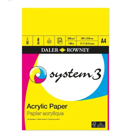 bloc de papier acrylique Daler-Rowney System 3.