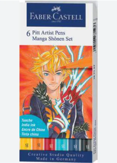 stylos Pitt Artist Pen Manga Shônen de Faber-Castell.