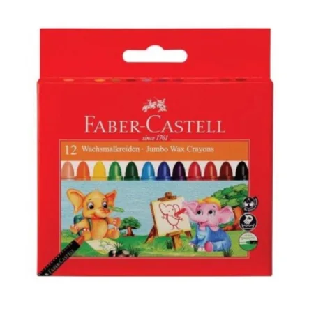 12 crayons de cire Jumbo de la marque Faber-Castell.