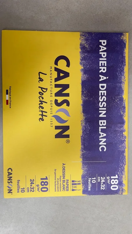 pochette papier CANSON blanche 24/32 180g